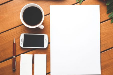 coffee smartphone desk pen